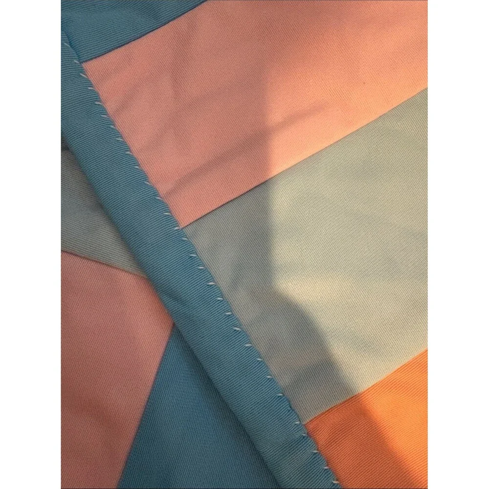 Vintage Handmade Pastel Patchwork Quilt